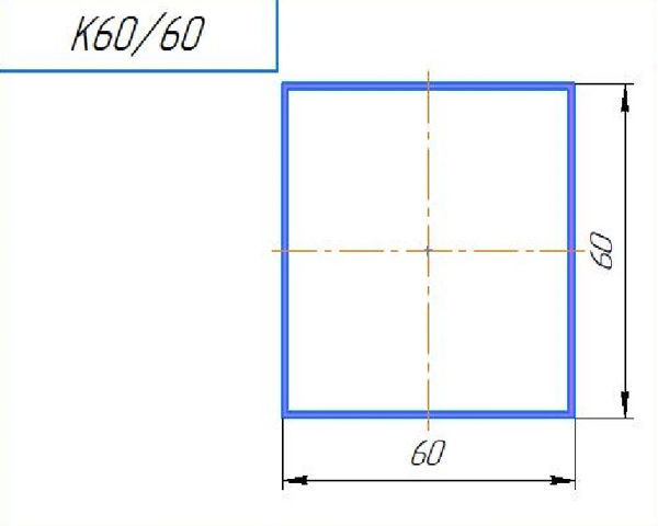 Тяжелый Труба квадратная Т60/60Т, шт=6м